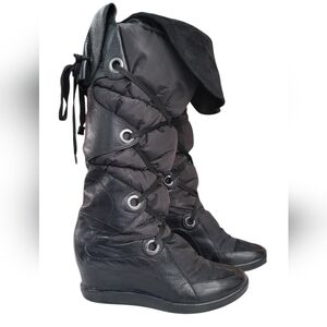 Yohji Yamamoto Y3 knee length strappy  padded boots